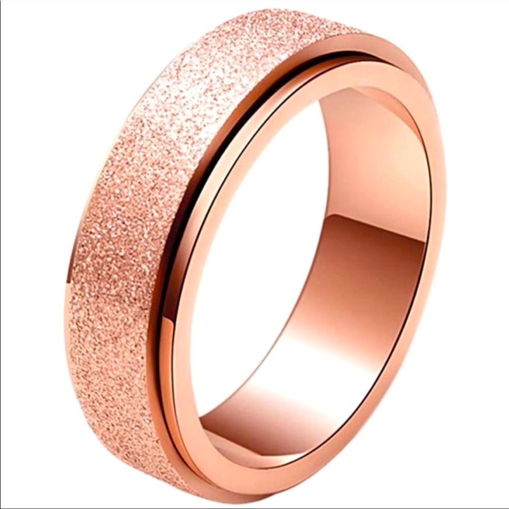 🦋3/$30🦋Rose Gold Tone Stainless Steel Fidget Spinner Ring, Size 10